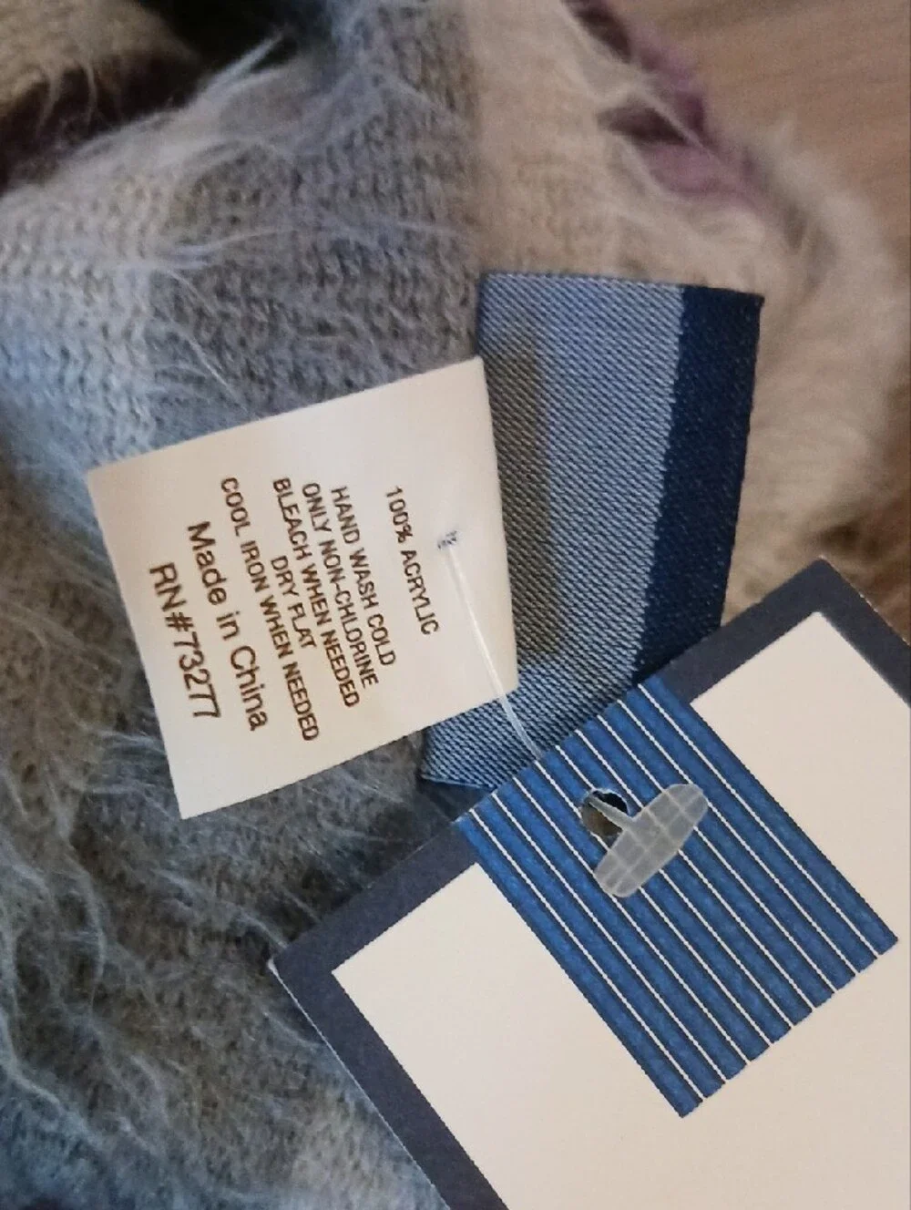 croft & barrow Gray  Purple Black Stripes Super Soft NWT